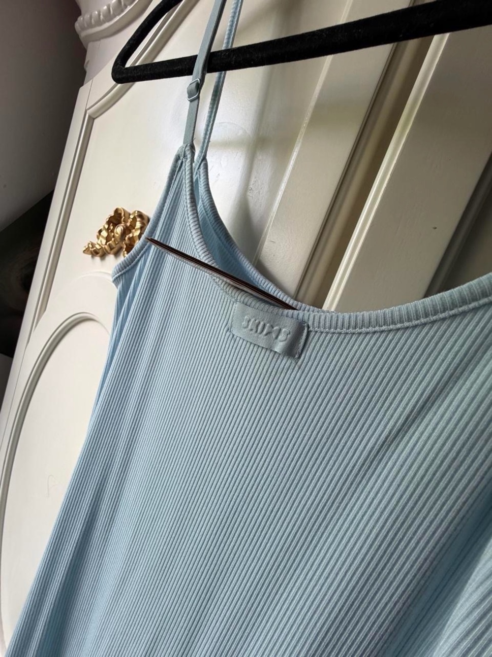 SKIMS Light Blue Ribbed Maxi Dress